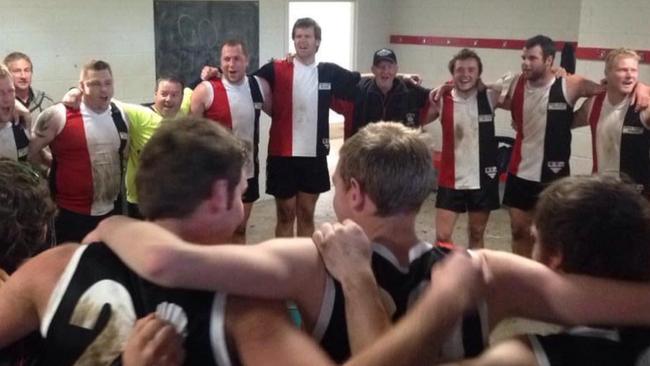 Nangwarry Football Club celebrating their last win all the way back in 2014. Picture Facebook