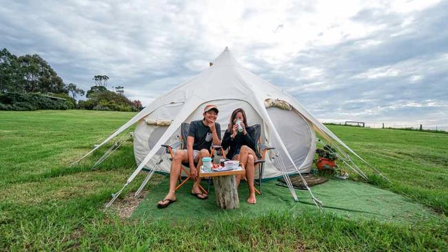 The camp’s eco-pods have stunning views on all sides.