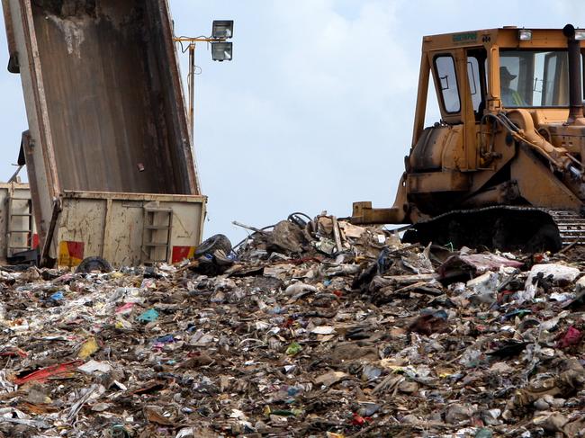 Brisbane Landfill at Rochedale. James Fox. Flood damaged waste in Brisbane, Quuensland.