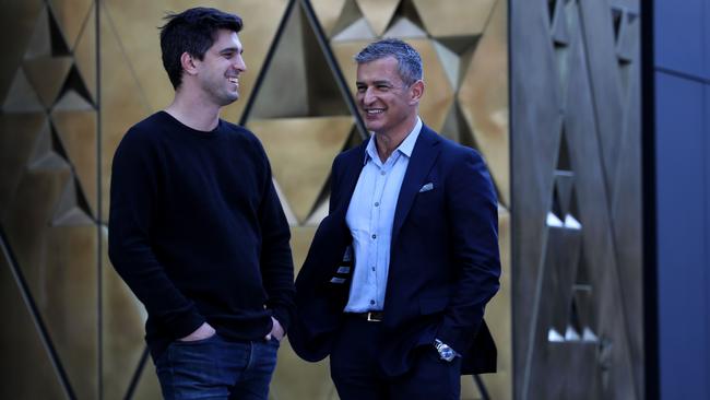 Chief executive of Afterpay, Nick Molnar (L) and chief executive of Australian Retailers Association, Paul Zahra, (R). Picture: Jane Dempster/The Australian.