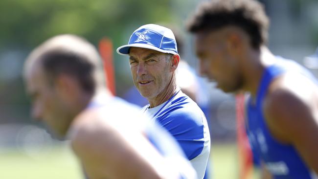 Clarko is imparting his wisdom on the Roos’ playing group. Picture: Getty Images