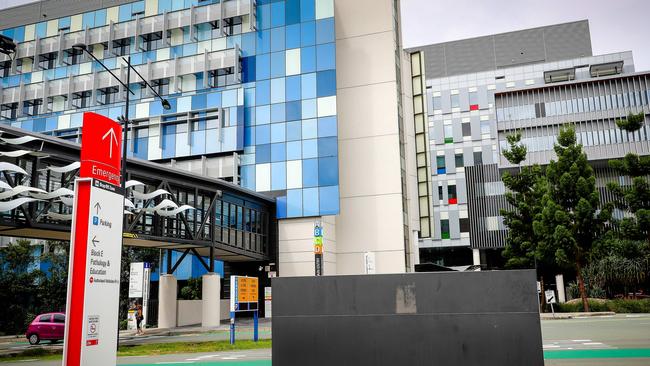 The woman, 90, was taken to Gold Coast University Hospital in a serious but stable condition after she was hit by a ute while crossing the road. Picture: Patrick Hamilton/AFP