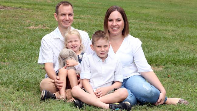 Nurses Ben and Beth Ballard will still be able to send their children to school. Picture: AAP Image/Richard Gosling