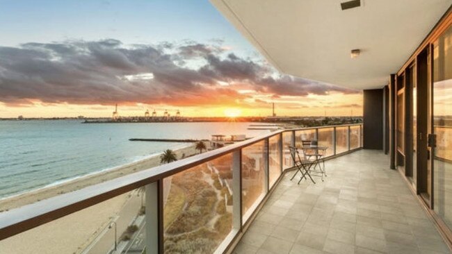 Views from the Port Melbourne apartment bought by Dustin Martin. Picture: Supplied