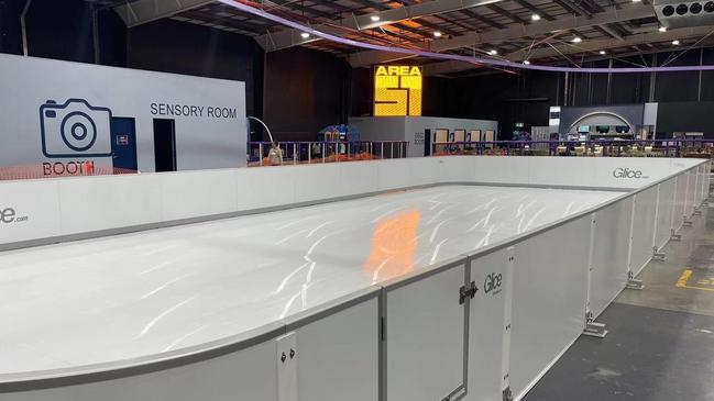 The synthetic icerink is ready to roll.