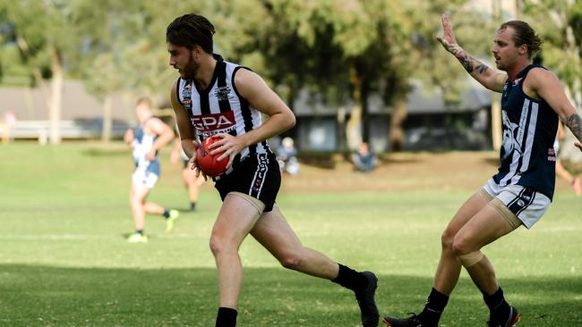 Payneham Norwood Union’s Pierce Seymour has grown to become a top defender in the Adelaide Footy League. Picture: AAP/Morgan Sette