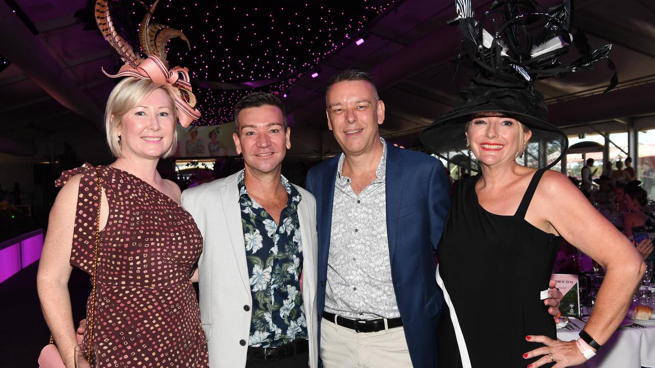 Vicki Smith, Troy Nothdurft, Phillip Coleman and Sylvia Da Ros at the Darwin Turf Club Bridge Toyota Ladies' Day / Derby Day. Picture: KATRINA BRIDGEFORD