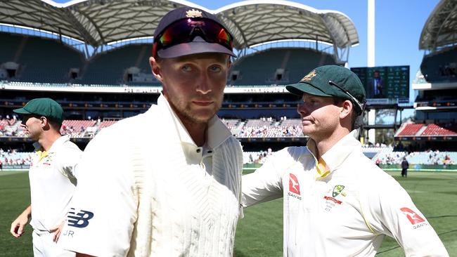 Joe Root (C) had a disappointing series - losing his head-to-head battle with Steve Smith .