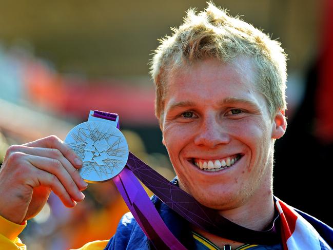 10/08/2012 OLYMPICS\SPORT: London Olympics 2012. BMX Cycling finals. Silver medal winner Aussie Sam Willoughby. Pic. Michael Dodge