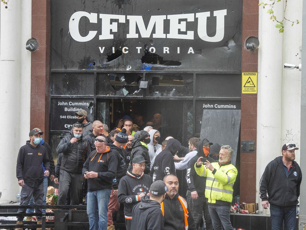 CFMEU headquarters in Elizabeth St on September 20. Picture: Rob Leeson