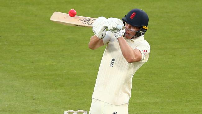 Dan Lawrence cuts over the slips during England Lions’ tour of Australia in February.