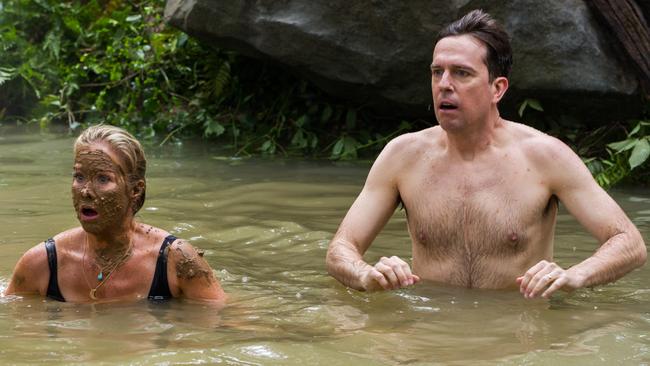 In this image released by Warner Bros. Entertainment, Christina Applegate, left, and Ed Helms appear in a scene from 