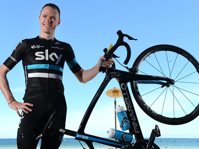 Froome all smiles down at the beach. Photo: Tricia Watkinson.