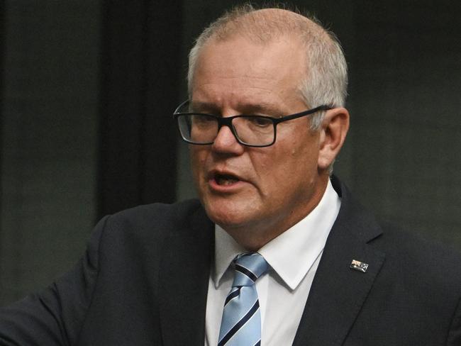 CANBERRA, AUSTRALIA, NewsWire Photos. FEBRUARY 27, 2024: The 30th prime minister of Australia, Scott Morrison delivers his valedictory speech to Parliament in the House of representatives at Parliament House in Canberra. Picture: NCA NewsWire / Martin Ollman