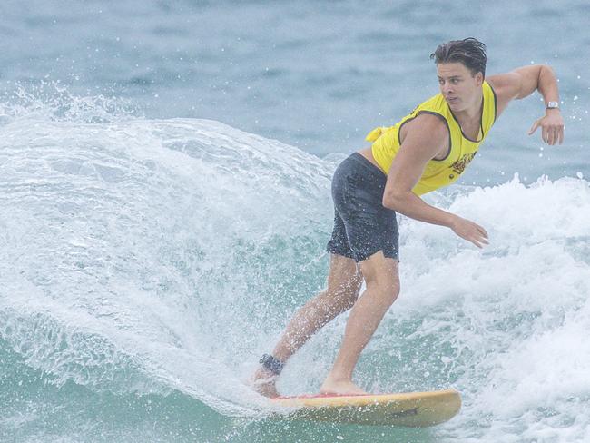 Early Saturday heats of The Burleigh Heads Boardriders Single Fin Festival. Picture: Glenn Campbell