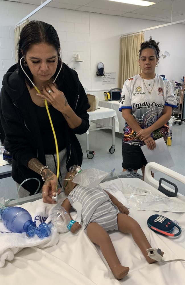 Students simulate a medical scene during the course. Picture: Supplied