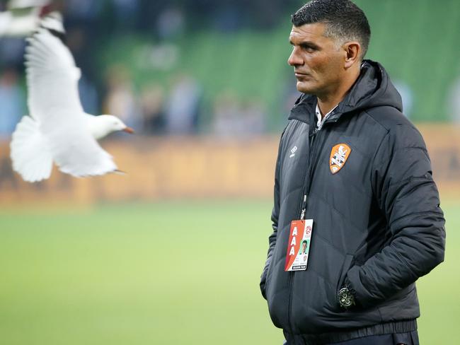 A-League elimination final. 20/04/2018. Melbourne City v Brisbane Roar at AAMI Park, Melbourne. Brisbane Roar coach John Aloisi after tonights loss.  Pic: Michael Klein