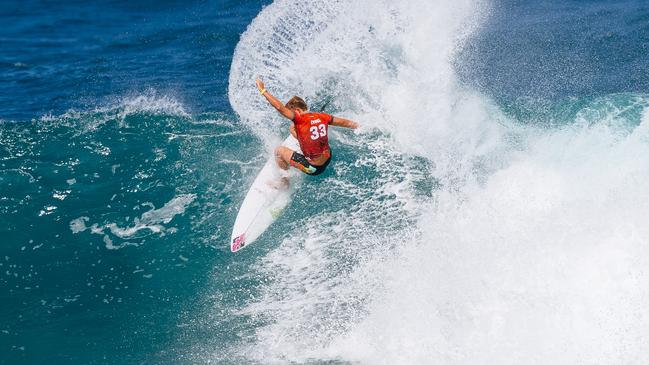 OAHU, HAWAII - FEBRUARY 17: Ethan Ewing of Australia surfs in Heat 6 of the Opening Round at the Hurley Pro Sunset Beach on February 17, 2024 at Oahu, Hawaii. (Photo by Tony Heff/World Surf League)