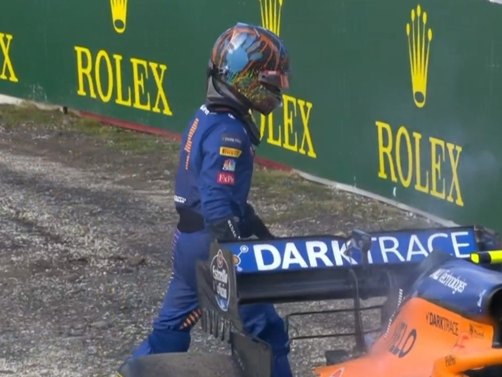 It was an odd day for McLaren with Carlos Sainz in fifth and Lando Norris’ car taking a smoking break.