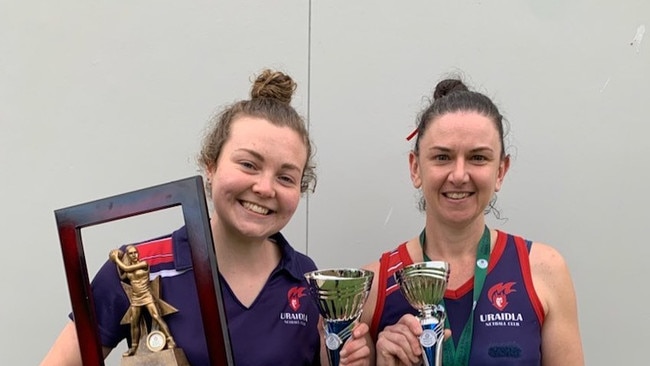 Emily Ayles (right) is another legend at Uraidla Netball Club. Picture: Uraidla Netball Club