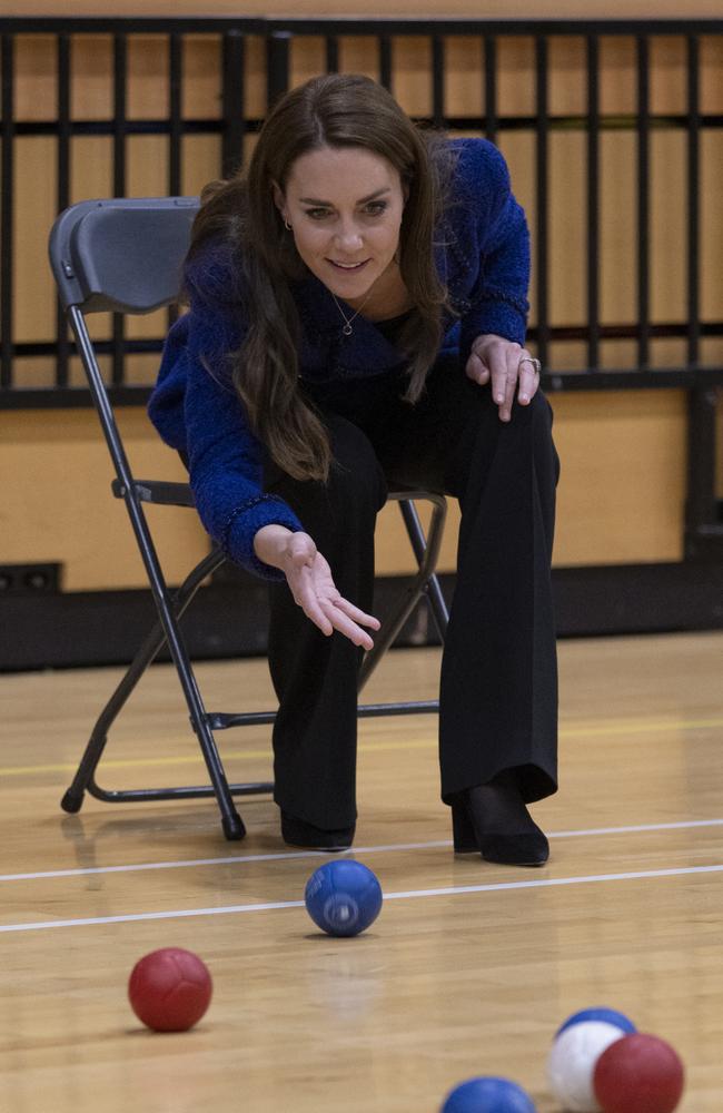 Catherine tried her hand at bocce. Picture: Getty Images