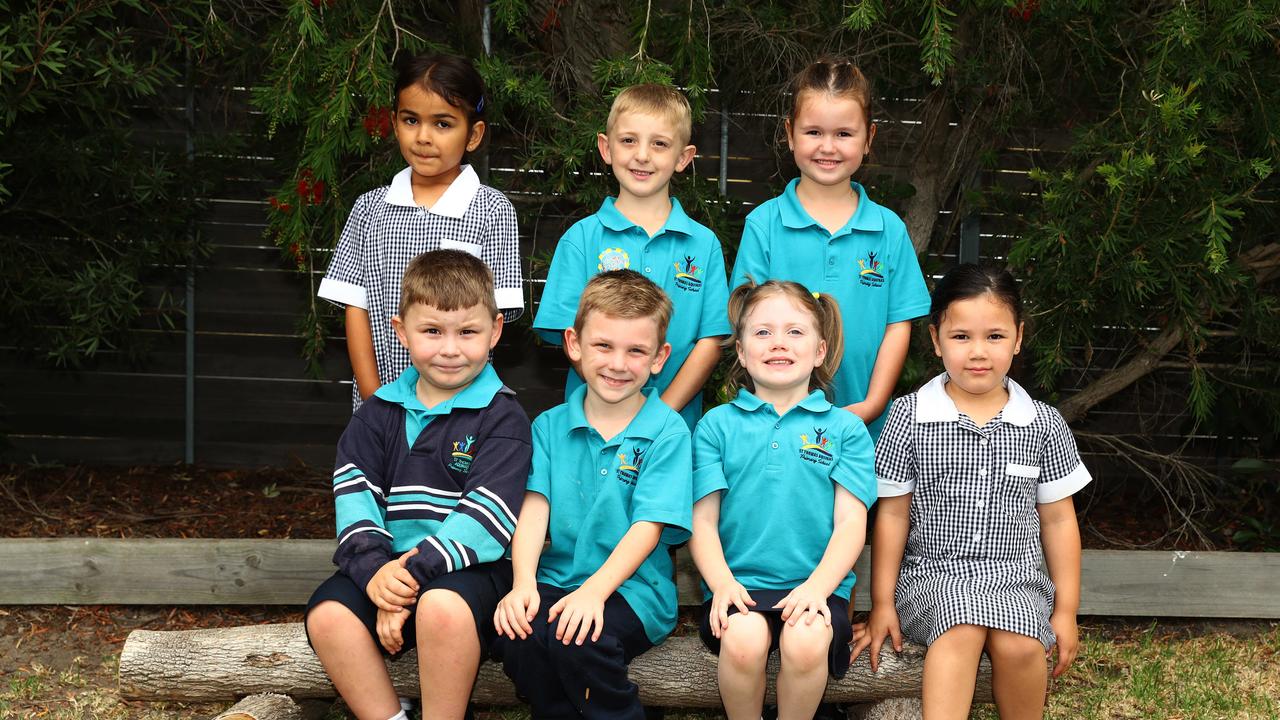 St Thomas Aquinas Catholic School 2025 Foundation NR. Front: Clayton Burr-Caruana, Jack Kelly, Emma Ward, Maze Yabut. Back: Nesha Varatharajan, Parker Weldon, Harper Robertson