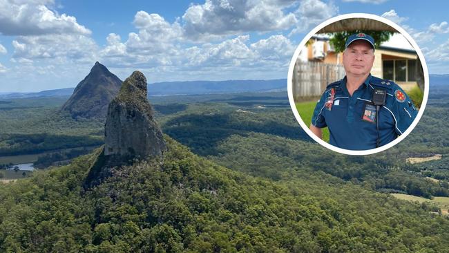 Queensland Ambulance Service operations supervisor Leighton Allen describes how a young hiker helped rescue an injured parachutist on Mt Beerwah. Photo: Supplied.