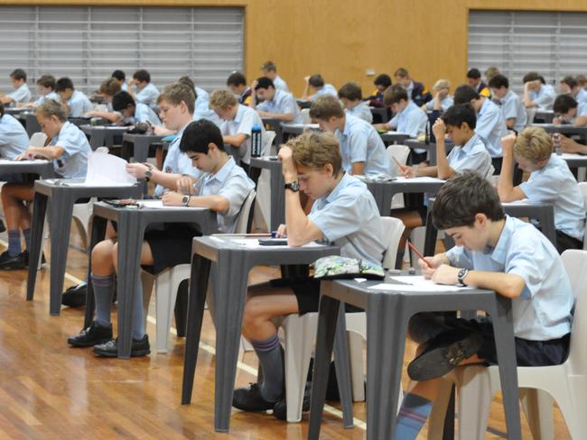 Story 001 Photo 1 - Yr 9 St Augustine boys sitting the NAPLAN test (Photo taken in 2015)