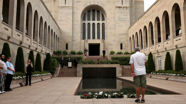 Last Post ceremony at the Australian War Memorial in Canberra.