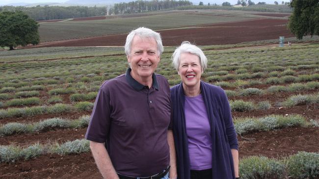 Bridestowe Lavender Farm, owners from left, Robert Ravens and Jennifer Ravens at the farm