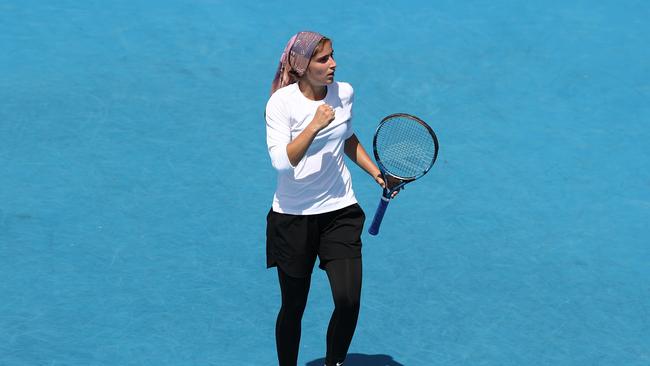 Meshkatolzahra Safi became the first Irani girl to win at a junior grand slam. Picture: Mark Metcalfe/Getty Images