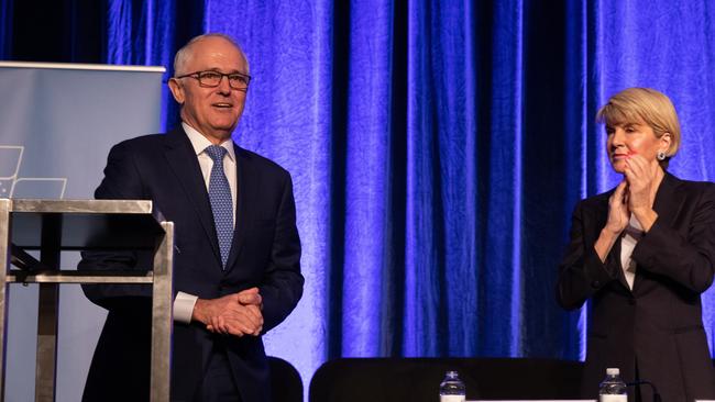 Prime Minister Malcolm Turnbull with Minister for Foreign Affairs Julie Bishop. Picture: AAP.