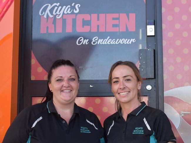 Best friends Maree Hammond (left) and Kiya Fay celebrate Kiya’s Kitchen that has proven popular since it opened in October. Picture: Madeleine Graham