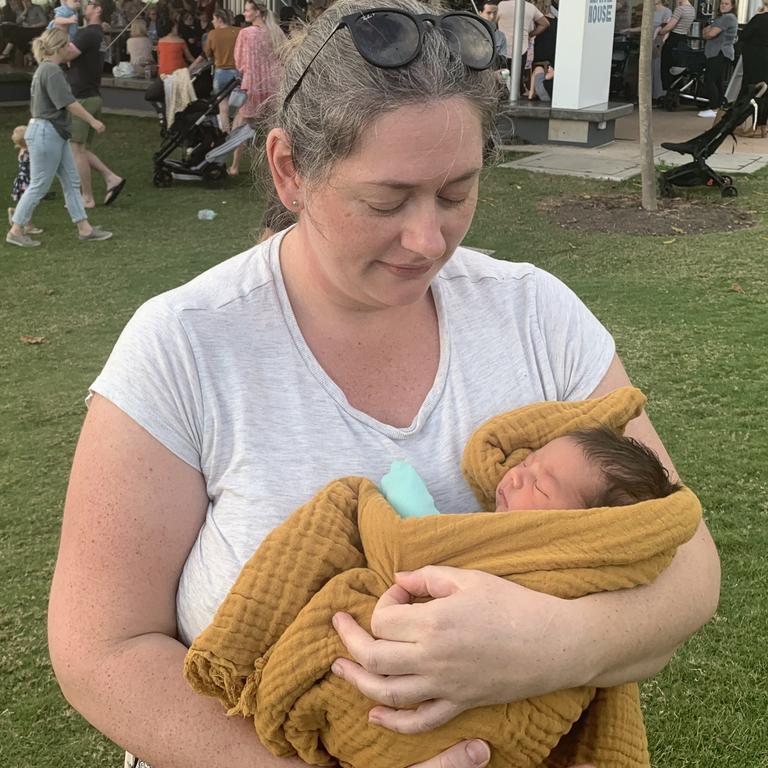 Tina with her second born child, Scarlett, who was born at Rockhampton Hospital as the bypass meant she could not birth at Gladstone. Picture: Nilsson Jones