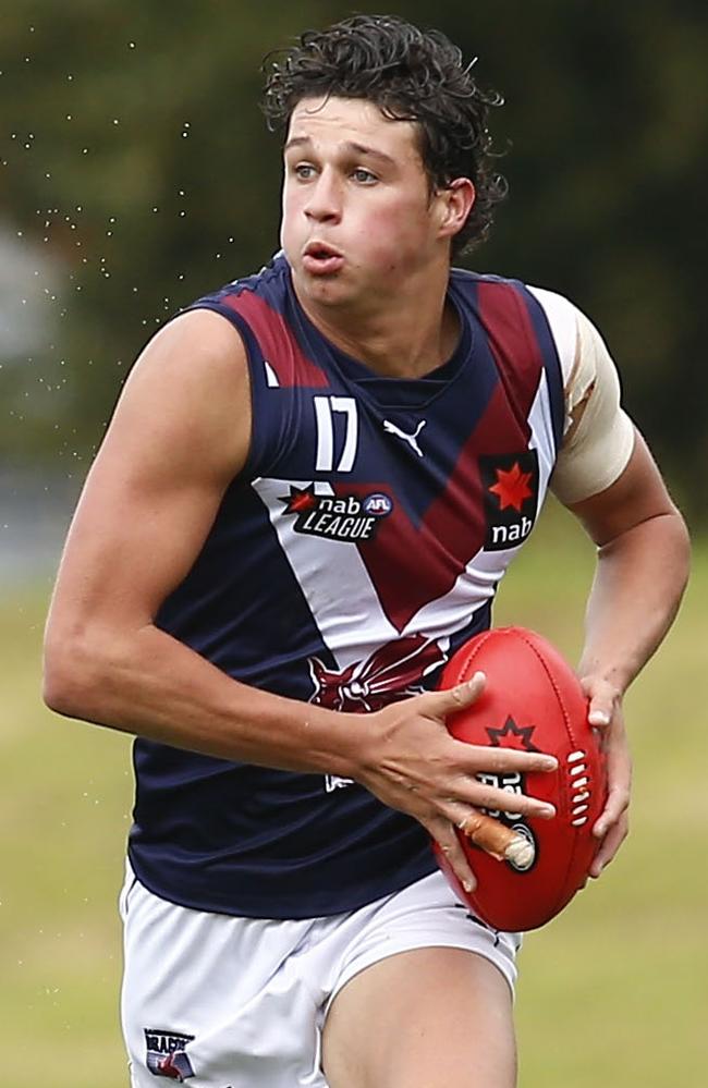 Finn Callaghan had 31 disposals against the Jets. Photo: Cameron Grimes/AFL Photos