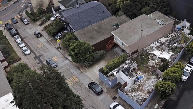 The city Planning Commission ordered Ross Johnston to build a replica of the house he destroyed and also to add a sidewalk plaque telling the entire saga of the house's origins in the 1930s, its demolition and replication. Picture: Santiago Mejia/San Francisco Chronicle via AP