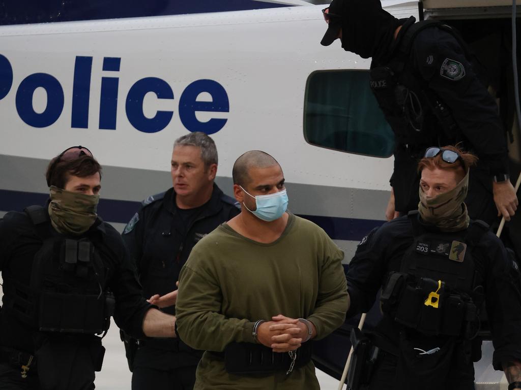 Mostafa Baluch arrived at Bankstown Airport on Thursday evening after being extradited from Queensland. Picture: NCA NewsWire/David Swift