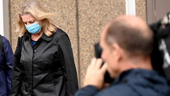 Woman known as JC , who was the former babysitter to Chris Dawson, leaving Federal Court. Picture: NCA NewsWire / Jeremy Piper