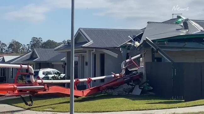 Shocking scenes as crane crushes Ipswich boy’s bedroom