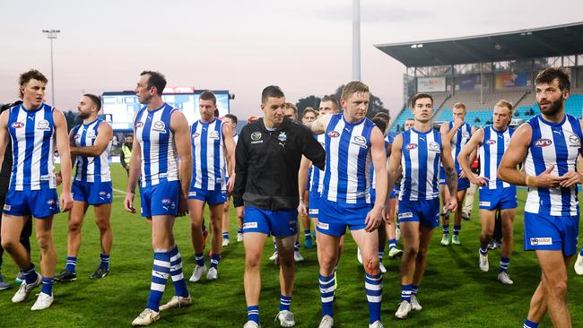 The Kangaroos’ worries go far beyond their injury list. (Photo by Dylan Burns/AFL Photos via Getty Images)