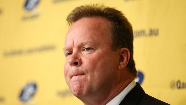 Bill Pulver, CEO of Australian Rugby Union, speaks to the media.