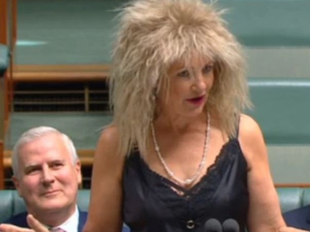 Sussan Ley dressed as Tina Turner in 2023.