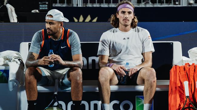 Stefanos Tsitsipas has issued a lengthy apology to Nick Kyrgios. Picture: Getty Images