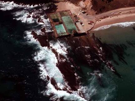 Photographs showing the ocean pool at Snapper Rocks in the late 1970s.