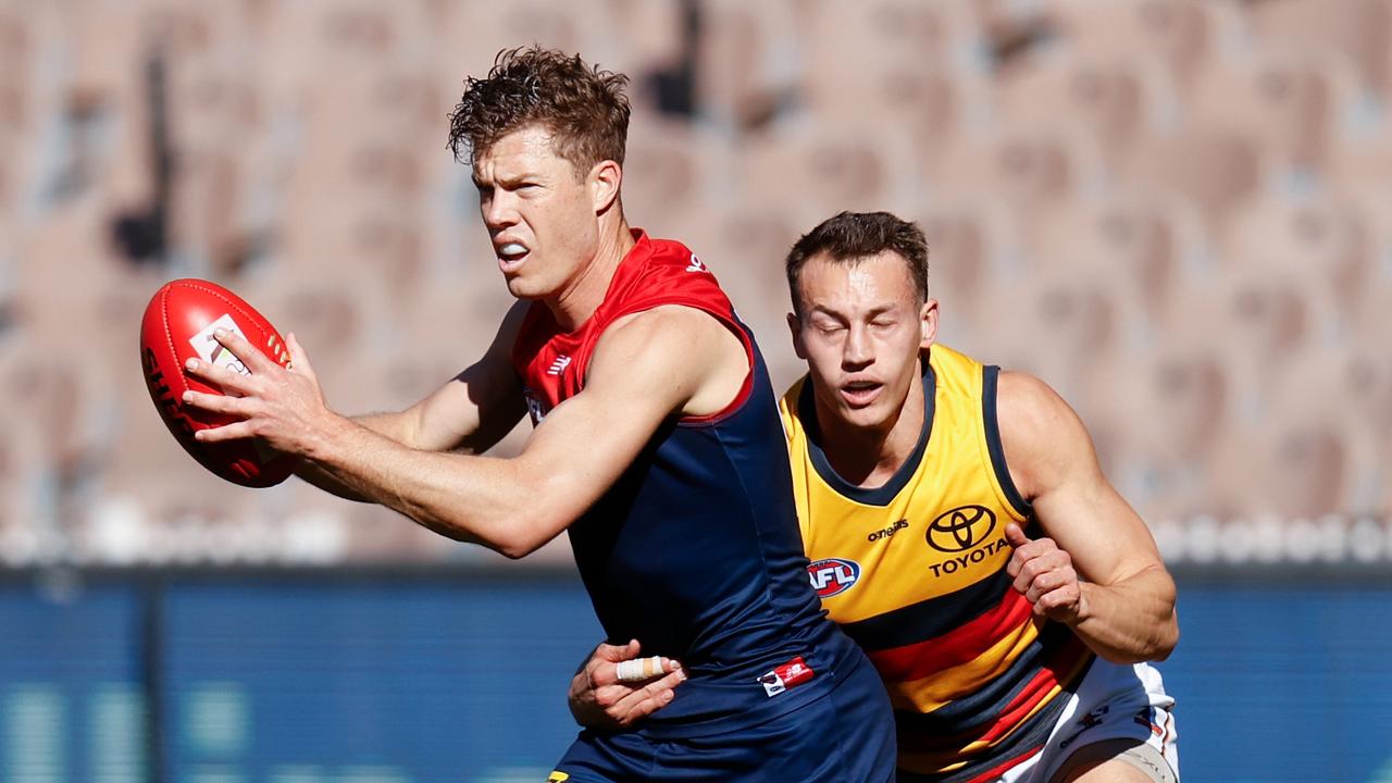 Jake Melksham of the Demons. Photo by Michael Willson/AFL Photos via Getty Images