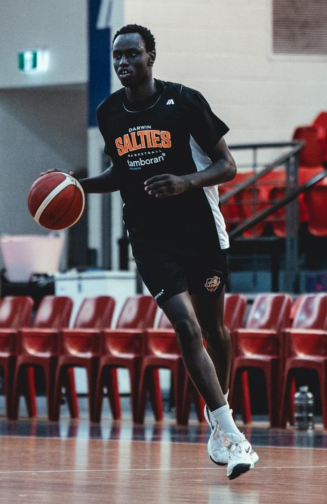 Three-time NBL champ Wani Swaka Lo Buluk during his first training session with the Salties. Picture: Jack Riddiford.