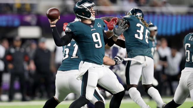 Philadelphia Eagles quarterback Nick Foles in action against the New  England Patriots at Super Bowl 52 on Sunday, February 4, 2018 in  Minneapolis. Philadelphia won the game 41-33.(AP Photo/Gregory …