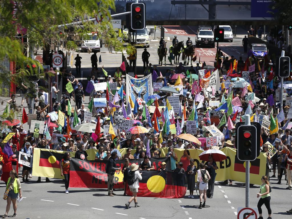 Extinction Rebellion ‘spring rebellion’ protests in Brisbane. Picture: Regi Varghese/AAP