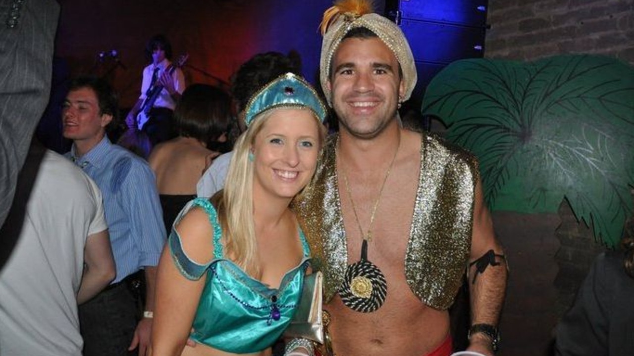 Peter Malinauskas and Annabel West at a party, before being married.