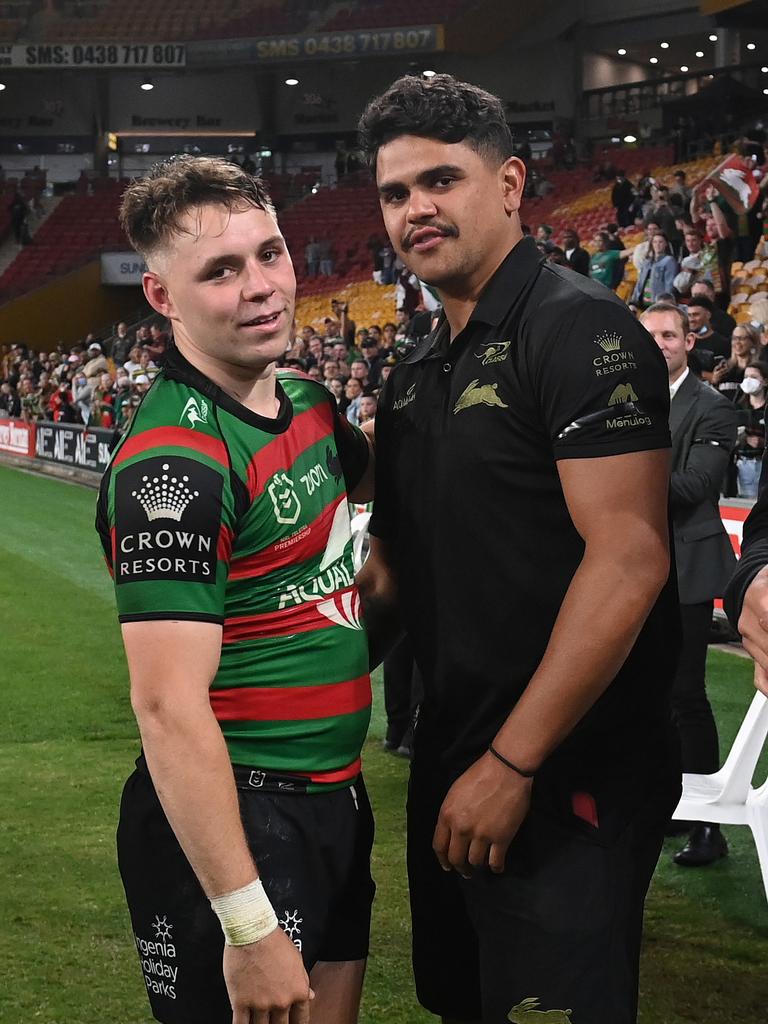 Blake Taaffe (left) was mentored by Latrell Mitchell. (Photo by Bradley Kanaris/Getty Images)